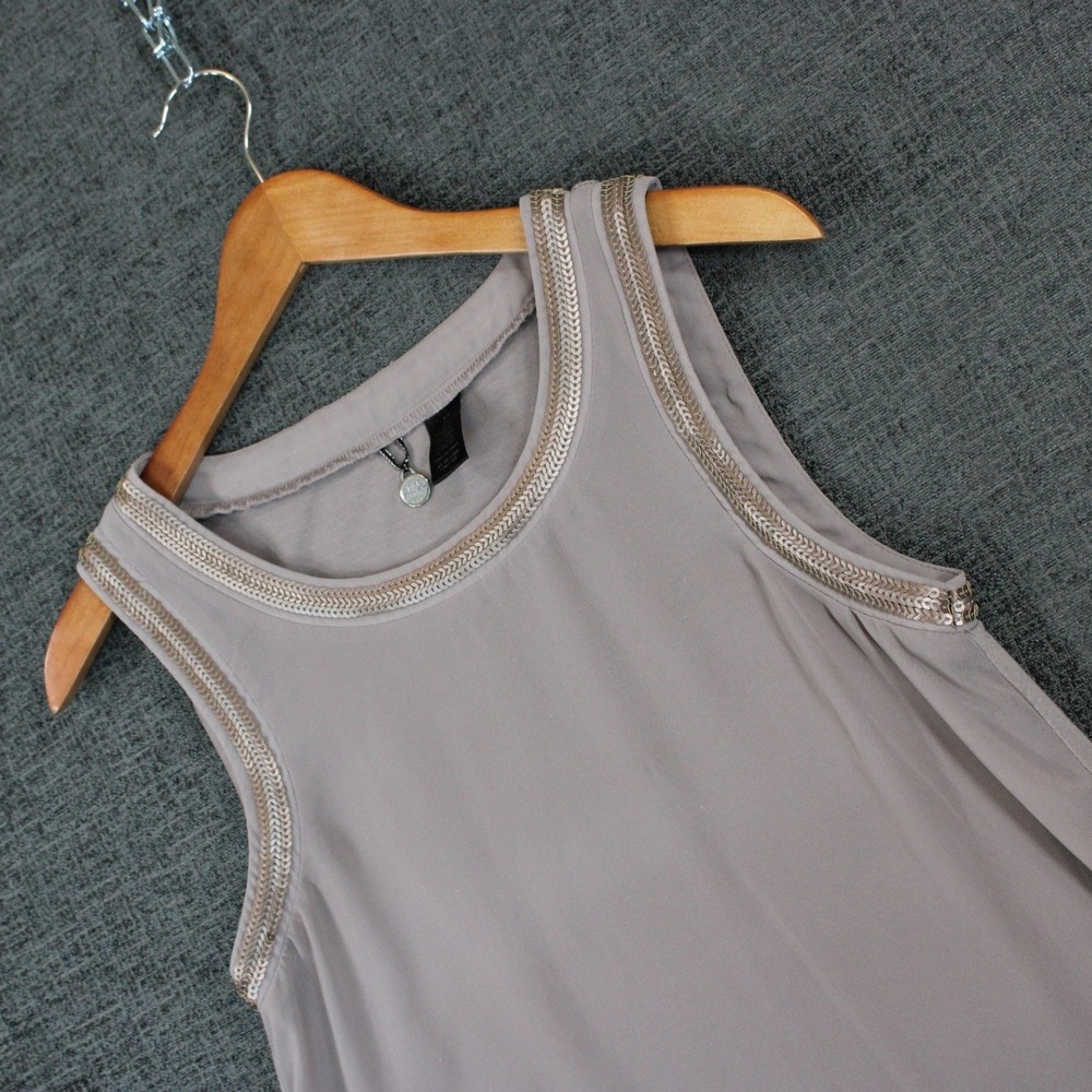 BKE Boutique Women's Mauve Sequin Trim Sleeveless Tank Top